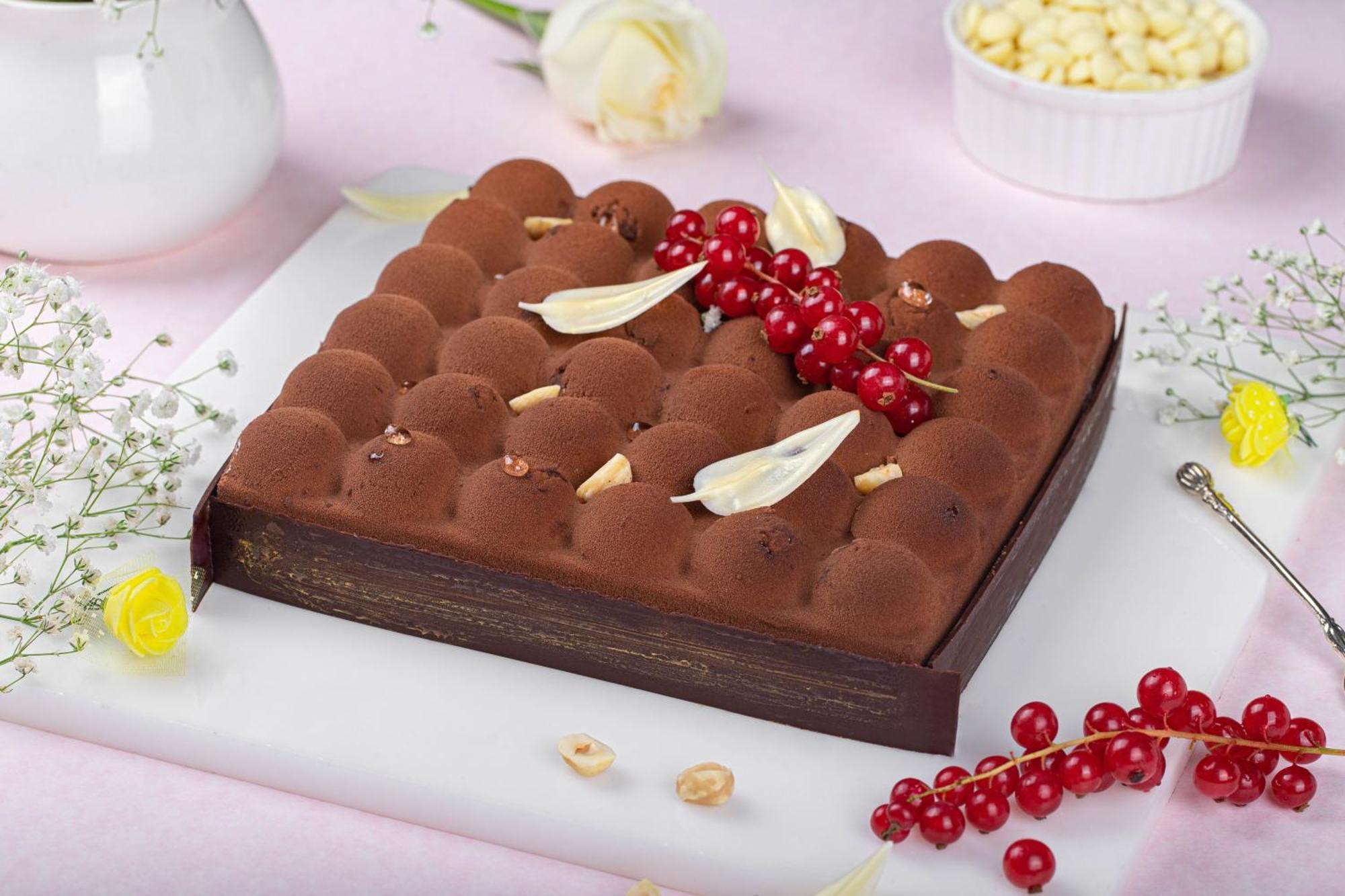 Jw Marriott Hotel New Delhi Aerocity Exterior foto A chocolate truffle cake